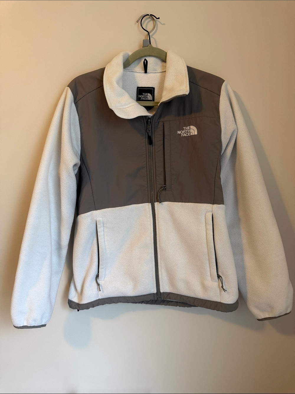 The North Face Two-Tone Fleece Jacket in Light Gray & Dark Gray